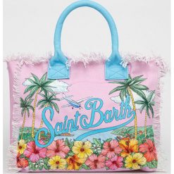 MC2 Saint Barth torba plażowa kolor różowy. Czerwone torebki klasyczne MC2 SAINT BARTH, bez wzorów, bez dodatków. Za 619.99 zł.