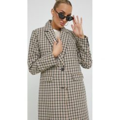 Only płaszcz z domieszką wełny kolor beżowy przejściowy. Brązowe płaszcze ONLY, l, bez wzorów, z materiału, klasyczne, bez kaptura. Za 329.99 zł.