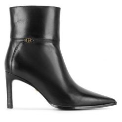 Botki Gino Rossi. Czarne botki Gino Rossi, bez wzorów, bez obcasa, na szpilce, bez zapięcia. Za 299.99 zł.