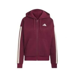 Bluza Adidas Sport W 3S Fl Fz Hd Damskie. Czerwone bluzy z kapturem adidas, s, bez wzorów, z bawełny, z kapturem, do biegania. Za 335.99 zł.