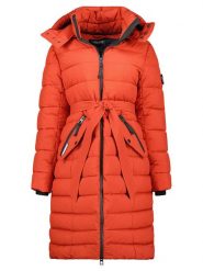Geographical Norway Płaszcz zimowy "Cabima" w kolorze pomarańczowym rozmiar: M. Pomarańczowe płaszcze Geographical Norway, na zimę, m, bez wzorów, z puchu, bez kaptura. Za 339.00 zł.