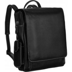 Plecak damski skórzany PS-01 BLACK czarny. Czarne plecaki bez wzorów, ze skóry, bez dodatków. Za 139.99 zł.