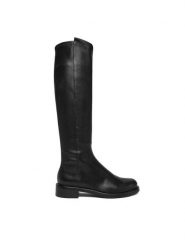 Stuart Weitzman Kozaki Gisele SM478 Czarny. Czarne kozaki Stuart Weitzman, bez wzorów, ze skóry, bez obcasa, na płaskiej podeszwie, bez zapięcia. Za 3,669.00 zł.