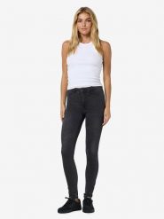 Noisy may Dżinsy - Skinny fit - w kolorze czarnym rozmiar: W26/L32. Czarne jeansy Noisy May, l, z aplikacjami, ze skóry, klasyczne, z podwyższonym stanem. Za 83.62 zł.
