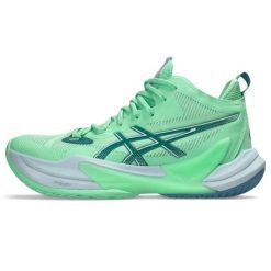 Buty do siatkówki ASICS Metarise 2 Unisexe. Zielone buty treningowe ASICS, bez wzorów, bez zapięcia, do siatkówki. Za 989.80 zł.