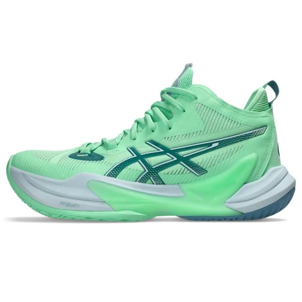 Buty do siatkówki ASICS Metarise 2 Unisexe. Zielone buty treningowe ASICS, bez wzorów, bez zapięcia, do siatkówki. Za 989.80 zł.