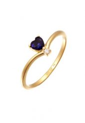Elli DIAMONDS Kamieniami Kobiety Serce Diament Labgrown Biały Szafir Niebieski 925 Sterling Silver Pozłacany Strój Wieczorowy Złoto Pierścionki 1 ct D. Białe pierścionki Elli DIAMONDS, z diamentem, pozłacane. Za 343.39 zł.