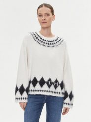 Tommy Hilfiger Sweter Fairisle WW0WW40089 Écru Oversize. Swetry Tommy Hilfiger, xxs, bez wzorów, z syntetyku, bez ramiączek. Za 949.99 zł.