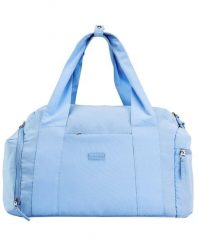 Torba sportowa WINGS SOLENNE z kieszenią na buty i pasem na walizkę BLUE. Niebieskie buty treningowe Wings, bez wzorów, z materiału, na ramię. Za 129.90 zł.