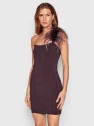 Patrizia Pepe Sukienka koktajlowa 8A0983/A102-M424 Fioletowy Slim Fit. Fioletowe sukienki Patrizia Pepe, m, bez wzorów, z syntetyku, wizytowe, bez kołnierzyka, bez ramiączek. Za 1,839.00 zł.