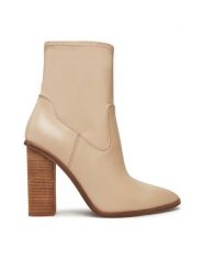 Aldo Botki Farabrirel 13806170 Beżowy. Brązowe botki Aldo, bez wzorów, ze skóry, bez obcasa, na słupku, bez zapięcia. Za 359.99 zł.