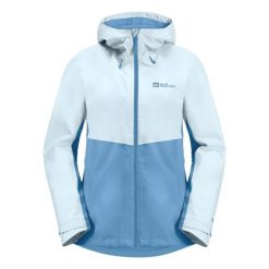 Kurtka przeciwdeszczowa Jack Wolfskin - Weiltal 2l Jkt W. Niebieskie kurtki przeciwdeszczowe Jack Wolfskin, l, bez wzorów, z materiału, bez kaptura, trekkingowe. Za 590.75 zł.