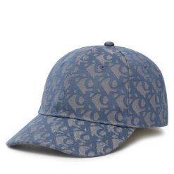 Czapka z daszkiem Calvin Klein. Niebieskie czapki z daszkiem Calvin Klein, bez wzorów. Za 219.99 zł.