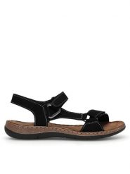 Go Soft Sandały WI23-4773-05 Czarny. Czarne sandały GO SOFT, bez wzorów, ze skóry, bez obcasa, na płaskiej podeszwie, bez zapięcia. Za 159.99 zł.