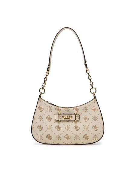 Guess Torebka Carrie Logo HWGP98 98180 Écru. Torebki klasyczne Guess, z aplikacjami, ze skóry, bez dodatków. Za 549.99 zł.