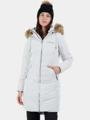 Płaszcz Zimowy Damski Fundango Puppis. Białe płaszcze FUNDANGO, na zimę, s, bez wzorów, z futra, eleganckie, bez kaptura. Za 649.00 zł.