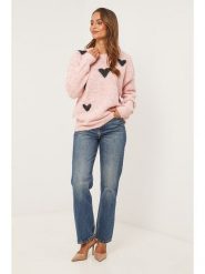Soft Cashmere Sweter w kolorze jasnoróżowym rozmiar: 36/38. Różowe swetry Soft Cashmere, bez wzorów, klasyczne, bez ramiączek. Za 121.80 zł.