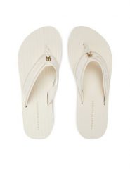 Tommy Hilfiger Japonki Th Stripes Beach Sandal FW0FW08528 Biały. Białe japonki Tommy Hilfiger, bez wzorów, z materiału. Za 119.99 zł.