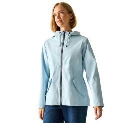 Damska Kurtka Bayletta Plain Waterproof Jacket. Niebieskie kurtki przeciwdeszczowe Regatta, l, bez wzorów, z dżerseju, z kapturem, trekkingowe. Za 274.99 zł.