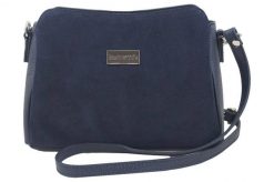 Listonoszka zamszowa BARBERINI'S granatowa 931-4. Niebieskie shopper bag Barberinis, bez wzorów, ze skóry, duże, zamszowe, bez dodatków. Za 249.99 zł.