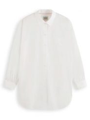 Scotch & Soda Koszula w kolorze białym rozmiar: 38. Białe koszule Scotch & Soda, bez wzorów, z bawełny, bez kołnierzyka, bez ramiączek. Za 140.53 zł.