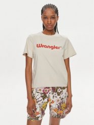 Wrangler T-Shirt 112350305 Écru Regular Fit. T-shirty Wrangler, s, bez wzorów, z bawełny, bez kołnierzyka, bez ramiączek. Za 89.99 zł.