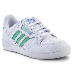 Buty adidas Continental 80 Stripes W H06590 białe. Białe buty treningowe bez wzorów, z dresówki, bez zapięcia, na fitness i siłownię. Za 544.84 zł.