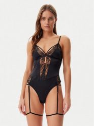Hunkemöller Body Jemima 300911 Czarny. Czarne body i gorsety Hunkemöller, bez wzorów, z syntetyku, bez ramiączek. Za 139.99 zł.