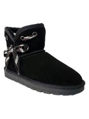 NICEBAY Skórzane botki zimowe "Batia" w kolorze czarnym rozmiar: 39. Czarne botki NICEBAY, bez wzorów, z materiału, bez obcasa, bez zapięcia. Za 139.54 zł.
