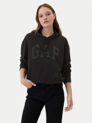 Gap Bluza 541904-02 Czarny Relaxed Fit. Czarne bluzy GAP, s, bez wzorów, z bawełny, bez kaptura. Za 149.99 zł.