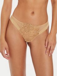 Chantelle Stringi Fleurs Si C12Q90 Beżowy. Brązowe stringi Chantelle, bez wzorów, z syntetyku. Za 119.99 zł.