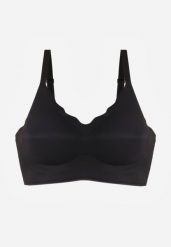 Czarny Usztywniany Biustonosz Bezszwowy Bez Fiszbin Pretiona. Czarne biustonosze Born2be, bez wzorów. Za 29.99 zł.