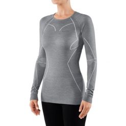 Koszulka Falke manches longues femme Wool-Tech. Szare t-shirty sportowe Falke, xl, bez wzorów, z elastanu, bez ramiączek. Za 467.90 zł.