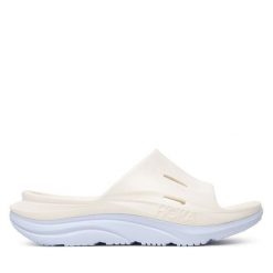 Klapki Hoka. Białe klapki HOKA, bez wzorów, sportowe, bez obcasa, bez zapięcia. Za 299.99 zł.