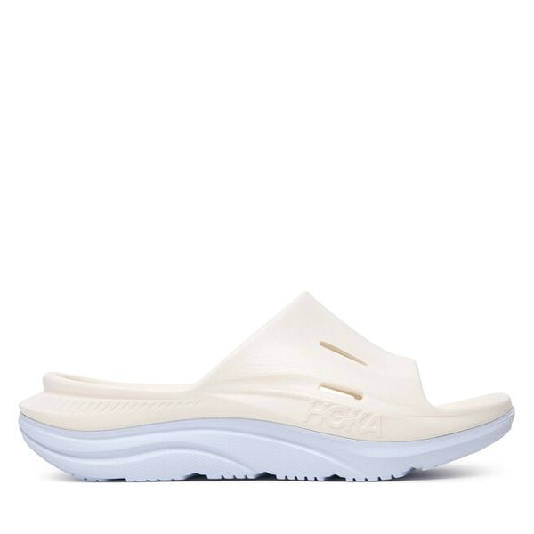 Klapki Hoka. Białe klapki HOKA, bez wzorów, sportowe, bez obcasa, bez zapięcia. Za 299.99 zł.
