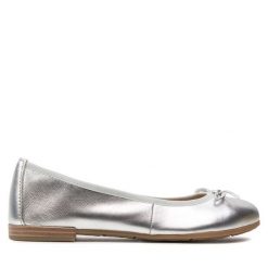 Baleriny Marco Tozzi. Szare baleriny Marco Tozzi, bez wzorów, bez obcasa, bez zapięcia. Za 149.99 zł.