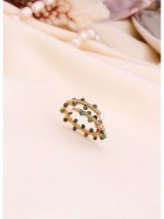 L'Atelier de Gaia Pozłacany pierścionek z perłami i cyrkoniami rozmiar: onesize. Białe pierścionki L'Atelier de Gaia, z cyrkonią, pozłacane. Za 100.04 zł.