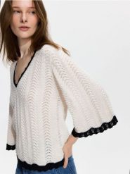 Ażurowy sweter - wielobarwny. Swetry Reserved, l, w ażurowe wzory, z bawełny, bez ramiączek. Za 129.99 zł.