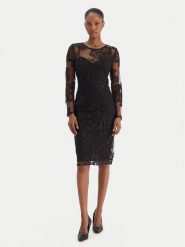 Rinascimento Sukienka koktajlowa CFC0126401003 Czarny Slim Fit. Czarne sukienki Rinascimento, s, bez wzorów, z syntetyku, wizytowe, bez kołnierzyka, bez ramiączek. Za 769.99 zł.