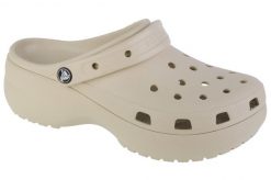 Buty do chodzenia damskie Crocs Classic Platform Clog. Brązowe buty treningowe Crocs, bez wzorów, z materiału, bez zapięcia, do pływania. Za 351.00 zł.