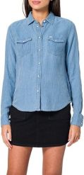 LEE REGULAR WESTERN SHIRT DAMSKA KOSZULA SURF BLUE L45SGIQF 112110482. Niebieskie koszule Lee, l, bez wzorów, bez kołnierzyka, bez ramiączek. Za 129.99 zł.