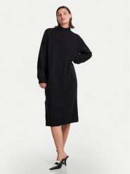 YAS Sukienka dzianinowa Balis 26030704 Czarny Loose Fit. Czarne sukienki YAS, xs, bez wzorów, z dzianiny, bez kołnierzyka, bez ramiączek. Za 189.99 zł.