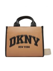 DKNY Torebka R52AZC80 Beżowy. Brązowe torebki klasyczne DKNY, bez wzorów, ze skóry, bez dodatków. Za 479.99 zł.