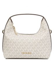 Michael Kors Skórzana torebka w kolorze kremowym - 23 x 20 x 11,5 cm rozmiar: onesize. Brązowe torebki klasyczne Michael Kors, bez wzorów, z materiału, przez ramię, bez dodatków. Za 995.33 zł.