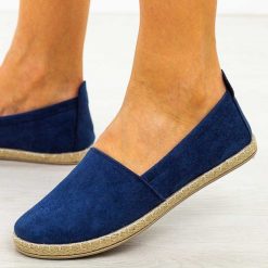 Granatowe espadryle damskie, półbuty Potocki 16332. Niebieskie espadryle POTOCKI, bez wzorów, z zamszu, eleganckie, z okrągłym noskiem, bez obcasa. Za 89.00 zł.