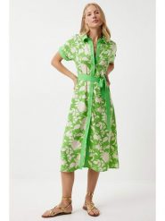 Happiness Istanbul Sukienka w kolorze zielono-białym rozmiar: 44. Zielone sukienki Happiness Istanbul, bez wzorów, z tkaniny, bez kołnierzyka, bez ramiączek, midi. Za 87.95 zł.