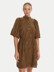 Bruuns Bazaar Sukienka koszulowa Canterbury Imilia BBW4504 Brązowy Straight Fit. Brązowe sukienki Bruuns Bazaar, bez wzorów, z bawełny, bez kołnierzyka, bez ramiączek, koszulowe. Za 629.99 zł.