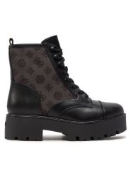 Guess Botki Vaina2 FLTSL2 FAL10 Czarny. Czarne botki Guess, z aplikacjami, ze skóry, bez obcasa, na płaskiej podeszwie, bez zapięcia. Za 359.99 zł.