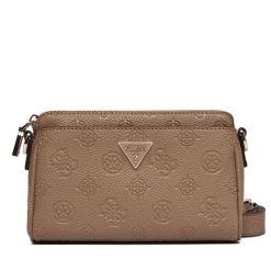 Torebka Guess. Brązowe listonoszki Guess, z aplikacjami, bez dodatków. Za 549.99 zł.