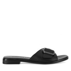 Klapki Sergio Bardi. Czarne klapki Sergio Bardi, bez wzorów, bez obcasa, bez zapięcia. Za 199.99 zł.